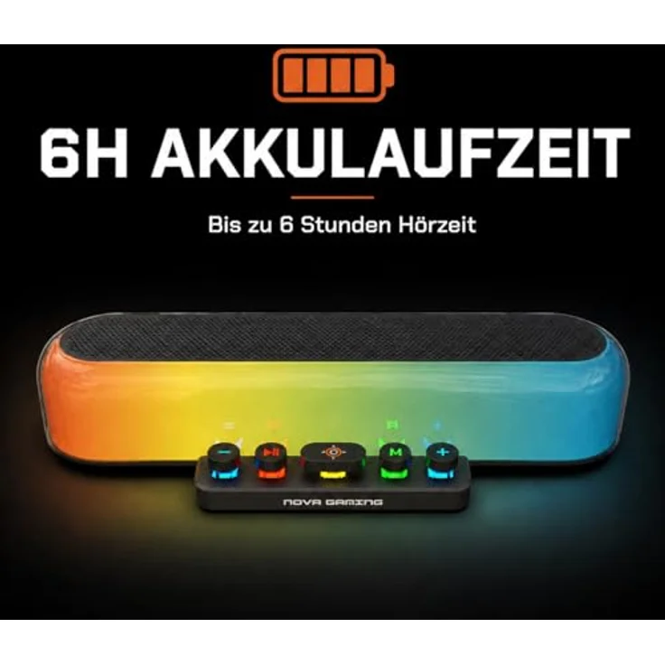 NOVA GAMING URSAE GS205, Gaming-Soundbar mit RGB-LED-Beleuchtung, schwarz, Bluetooth 5.3, 10 W Lautstärke – Bild 4