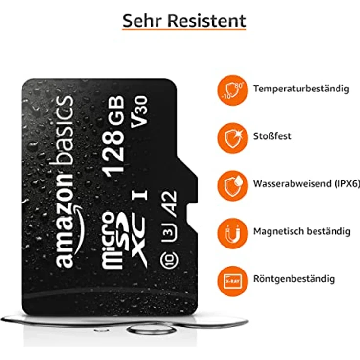 Amazon Basics – MicroSDXC-Speicherkarte, 128 GB, mit SD-Adapter, A2, U3, 100 MB/s max. Lesegeschwindigkeit – Bild 4