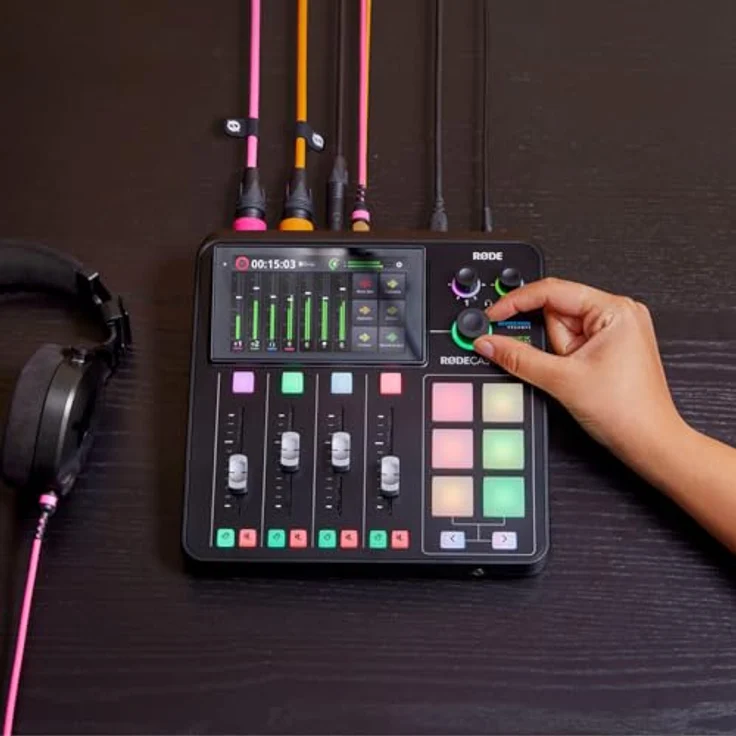 RØDE Rodecaster Duo Mischpult, Standalone-Gerät mit Dual USB Audio Interface, inkl. Rodecover Duo Schutz-Abdeckung und keepdrum Mikrofasertuch – Bild 3