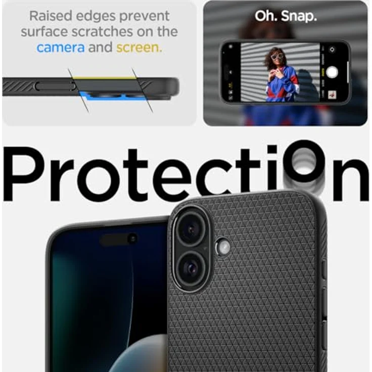 Spigen iPhone 16 Plus Hülle [rutschfest] Liquid Air Case -Schwarz – Bild 5