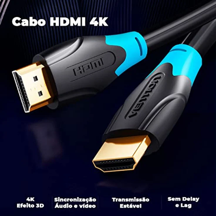 Vention AAC HDMI-Kabel, 0,75 m, Schwarz, 4K/2K Unterstützung, vergoldete Stecker, hohe Zähigkeit – Bild 2
