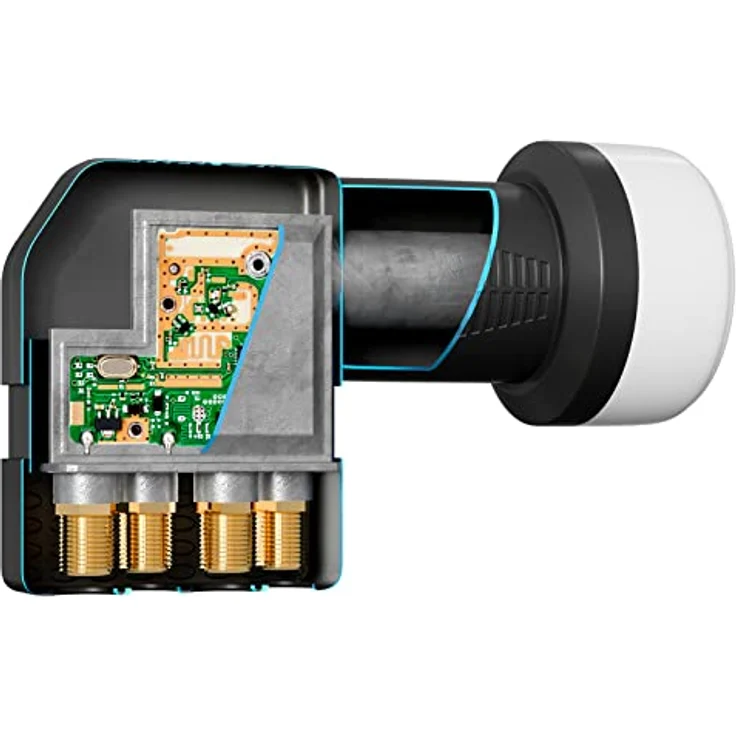 HB-DIGITAL Quattro LNB, Satelliten LNC Kopf für Multischalter, LTE Protected, Full HD 3D 4K UHD, vergoldete Kontakte, wetterfest, Schwarz – Bild 5