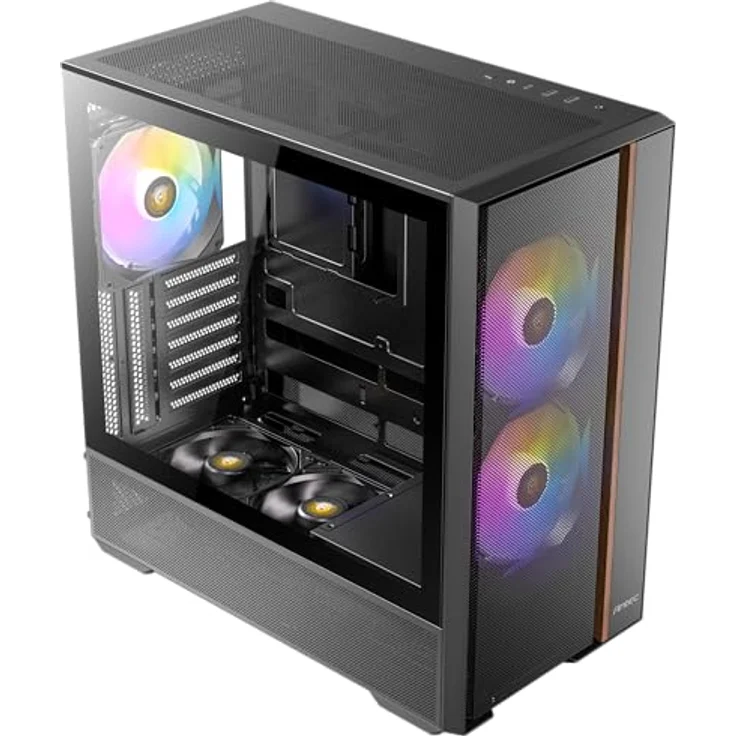 Antec FLUX Rear Midi Tower PC Gehäuse, ATX/Micro-ATX/ITX, schwarz, mit RGB-Beleuchtung und verbessertem Kabelmanagement – Bild 32