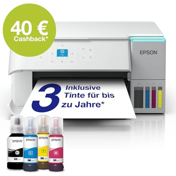 EPSON EcoTank ET-2956, 3-in-1 Tintentankdrucker in Weiß mit Duplex, WiFi, Apple AirPrint und 40 Euro CashBack – Bild 3