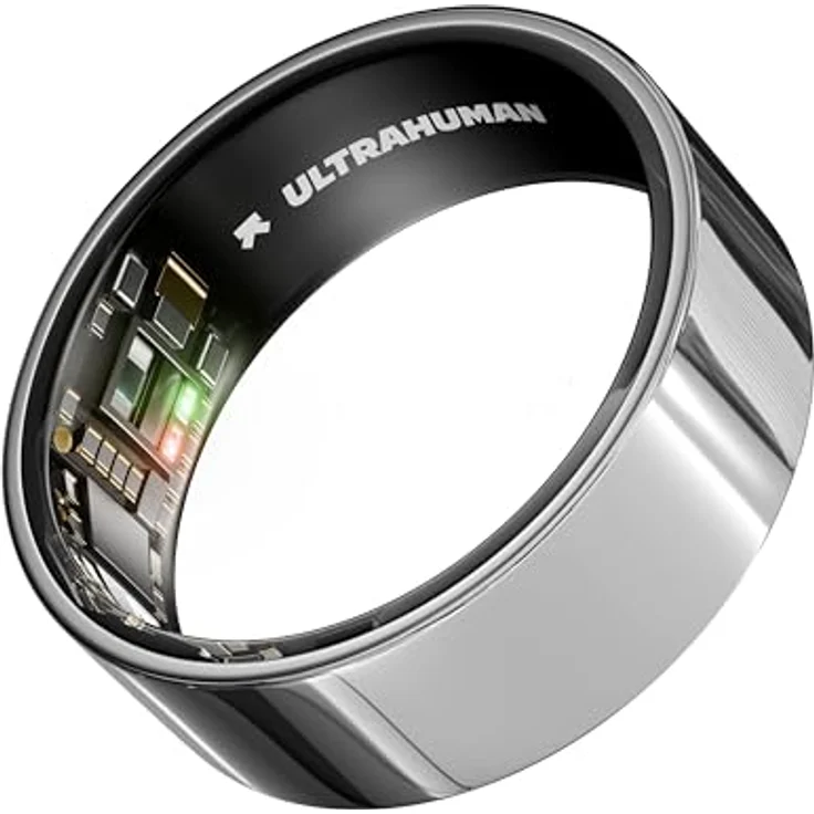 Ultrahuman Ring Air (9, Space Silver), Smart Ring mit Schlaf- und Bewegungsindex, 2,4 g leicht, Silber – Bild 1