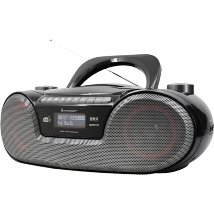 Soundmaster SCD8300SW tragbares Digitalradio CD-Player Hörbuchfunktion Bluetooth DAB+ UKW-Radio USB/SD-Anschluss Kopfhöreranschluss Wecker Boombox