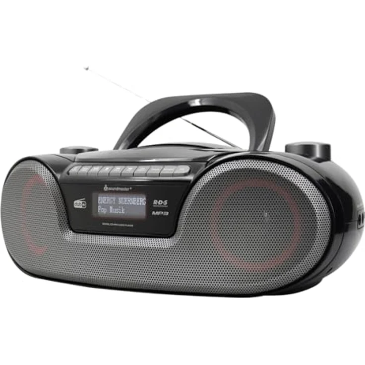 Soundmaster SCD8300SW tragbares Digitalradio CD-Player Hörbuchfunktion Bluetooth DAB+ UKW-Radio USB/SD-Anschluss Kopfhöreranschluss Wecker Boombox – Bild 1