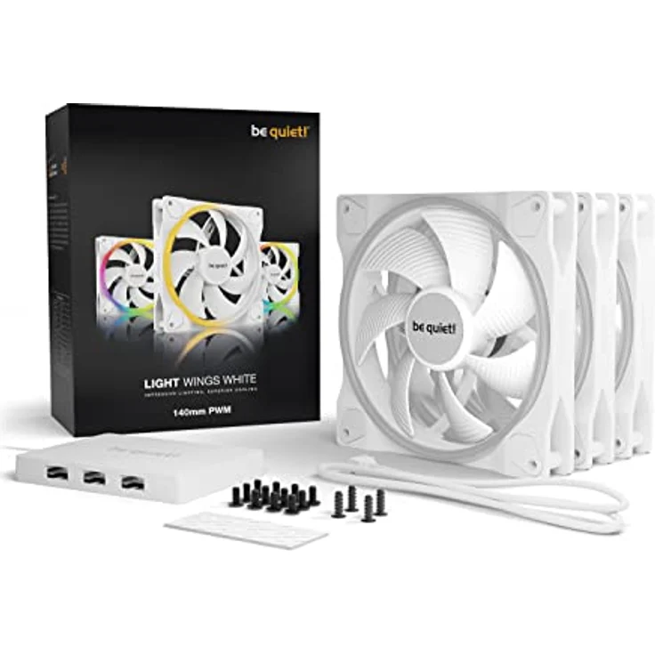 be quiet! Light Wings White 140mm PWM Triple Pack Gehäuselüfter, weiß, 3er Pack, BL102 – Bild 5
