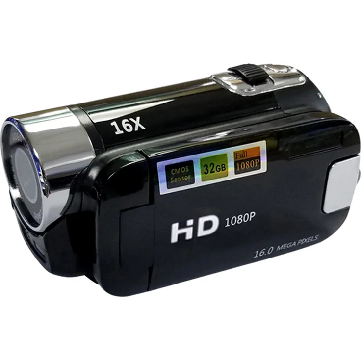 Lixada Digitalkamera-Videorecorder mit 16-fach Zoom, 2,7 Zoll TFT-Display, SD-Karten-Unterstützung, batteriebetrieben, schwarz