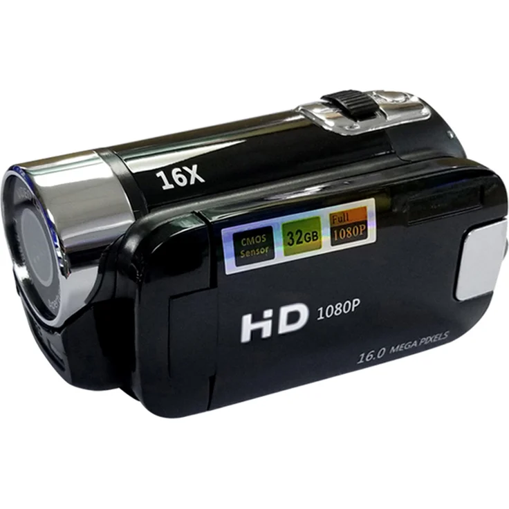 Lixada Digitalkamera-Videorecorder mit 16-fach Zoom, 2,7 Zoll TFT-Display, SD-Karten-Unterstützung, batteriebetrieben, schwarz