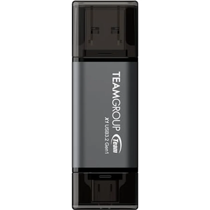TEAMGROUP Stick Team X1 64GB USB 3.0 Dual Drive, 2-in-1 mit Plug-and-Play und schnappbarem Design – Bild 1