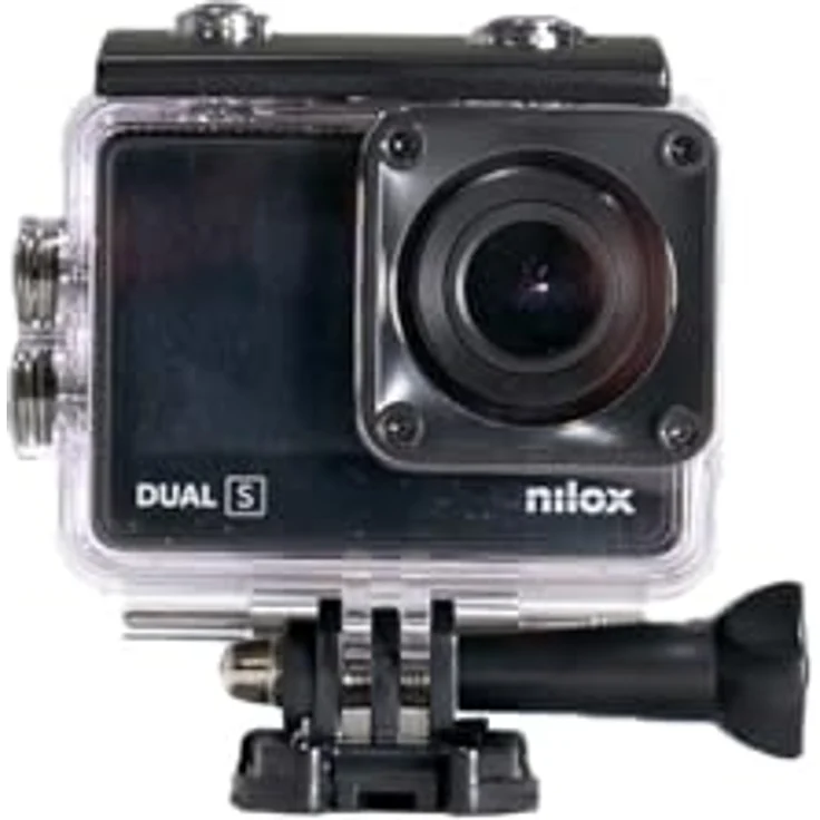 Nilox Action Cam Dual S, 4K/60fps, 170° Weitwinkel, Touchscreen, wasserdicht bis 30 m - Schwarz – Bild 1