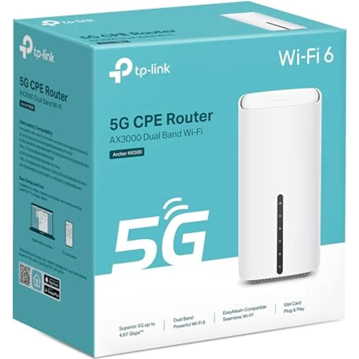 TP-Link Archer NX500, Dualband Gigabit Router mit Wi-Fi 6, bis zu 4,67 Gbit/s, Weiss, EasyMesh-kompatibel, 8 Antennen, 5G/LTE-Backup – Bild 8
