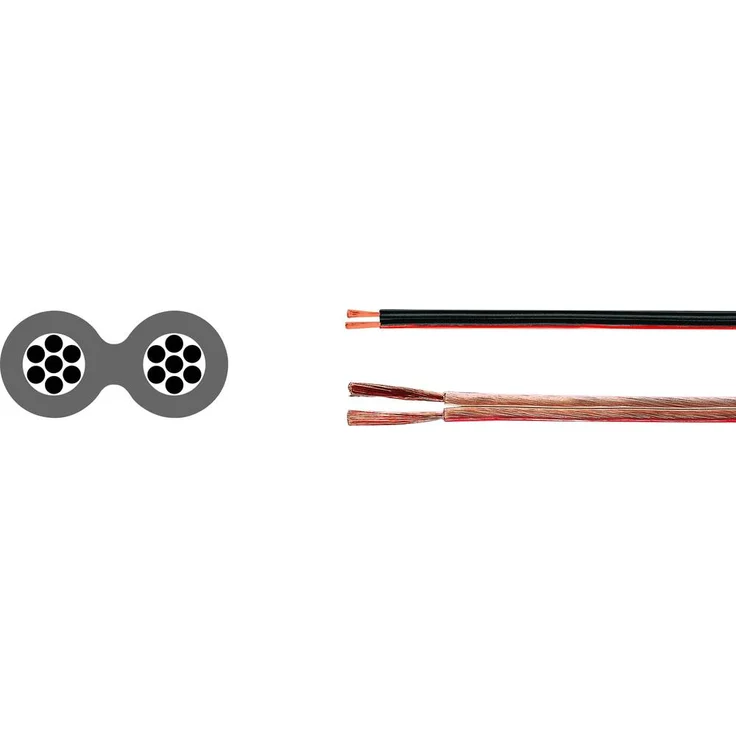 HELU 40023 Lautsprecherkabel 2 x 0.5mm², Schwarz, 500m Länge