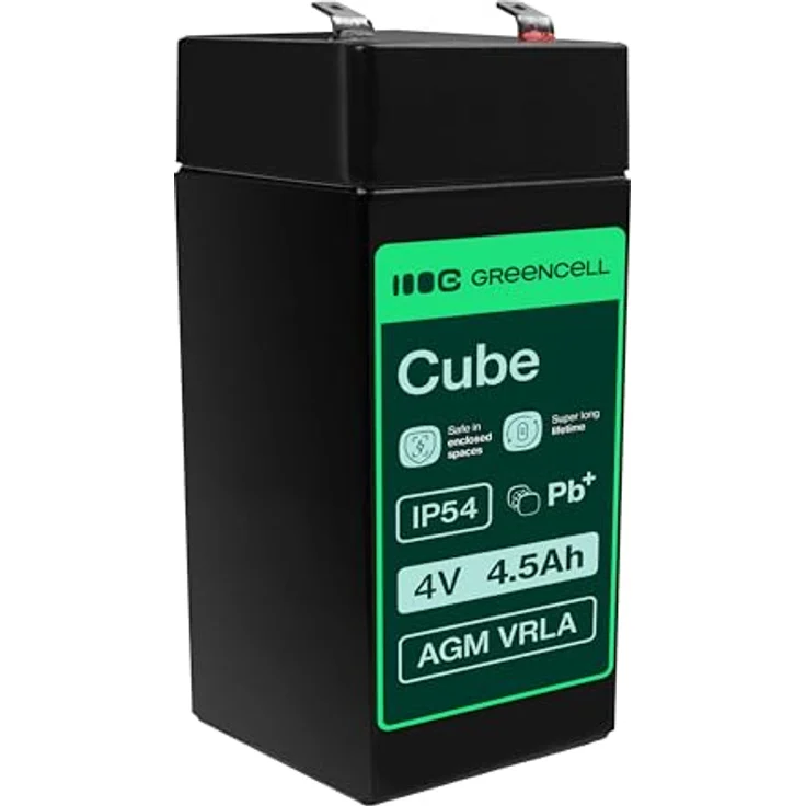 Green Cell AGM 4V 4,5Ah VRLA Blei-Batterie, wartungsfreier Ersatzakku für Elektro-Spielzeug, schwarz – Bild 1