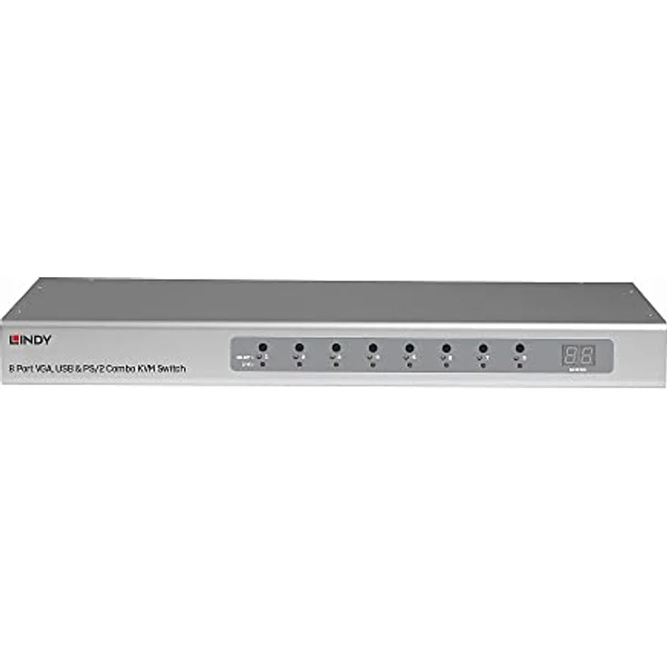 LINDY 39526 8 Port VGA, USB & PS/2 KVM Switch Combo, unterstützt bis zu 8 Computer, VGA-Auflösung bis zu 2048 x 1536 60 Hz, schwarz – Bild 3