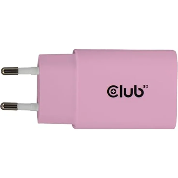 Club 3D Club3D Lifestyle Ladegerät USB-C, 30Watt, 2x Anschlüsse, pink, kompakte Bauweise – Bild 1