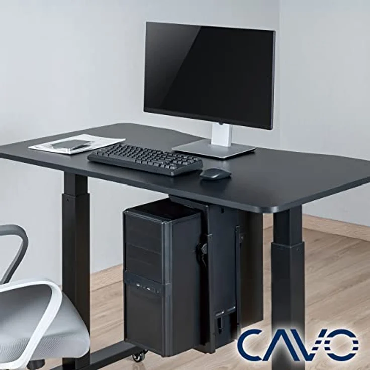CAVO CH-GAME-360-W Desktop PC-Halterung, 360° drehbar, weiß, verstellbar für Computer bis 247 x 550 mm und 15 kg, von SOTECH – Bild 4