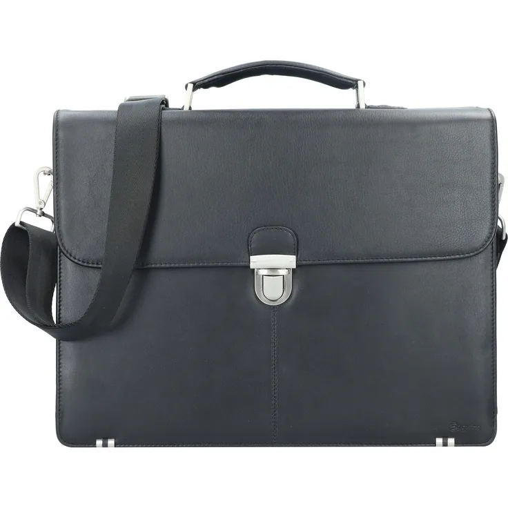 Esquire Oxford Aktentasche Leder 41 cm Laptopfach, Notebooktasche, Schwarz