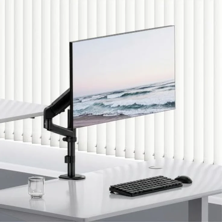 Ergo Office Monitor-Halterung ER-691, Gasfeder für 17–32 Zoll Monitore, stufenlos höhenverstellbar, Tragkraft bis 10 kg, VESA 100×100 – Bild 6