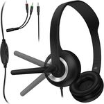 CONNECT IT Home Office Headphones | Einfache Callcenter-Kopfhörer mit Mikrofon - Komfortable Ohrpolster - Klarer Sound - Universelle Kompatibilität - Perfekt für Büro, Homeoffice - Leicht, SCHWARZ