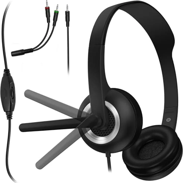 CONNECT IT Home Office Headphones | Einfache Callcenter-Kopfhörer mit Mikrofon - Komfortable Ohrpolster - Klarer Sound - Universelle Kompatibilität - Perfekt für Büro, Homeoffice - Leicht, SCHWARZ – Bild 1