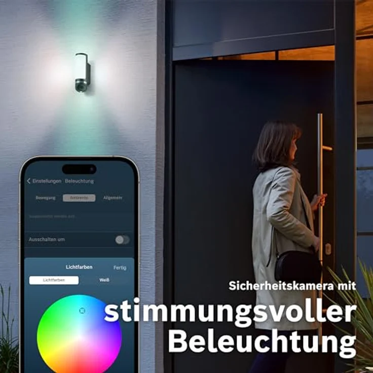 Bosch Smart Home Außenkamera II, 1080p Full-HD, integrierte Alarmsirene und Design-Leuchte, kompatibel mit Amazon Alexa, Silber - Preisvergleich – Bild 5