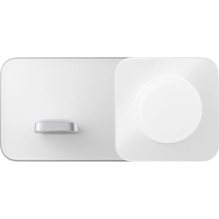 NOMAD Base One Max 3:1 with Magsafe | kabellose Qi-Ladestation | MagSafe | bis zu 15 Watt| inklusive Ladekabel | hochwertige Materialien, Silber, (NM01310785)