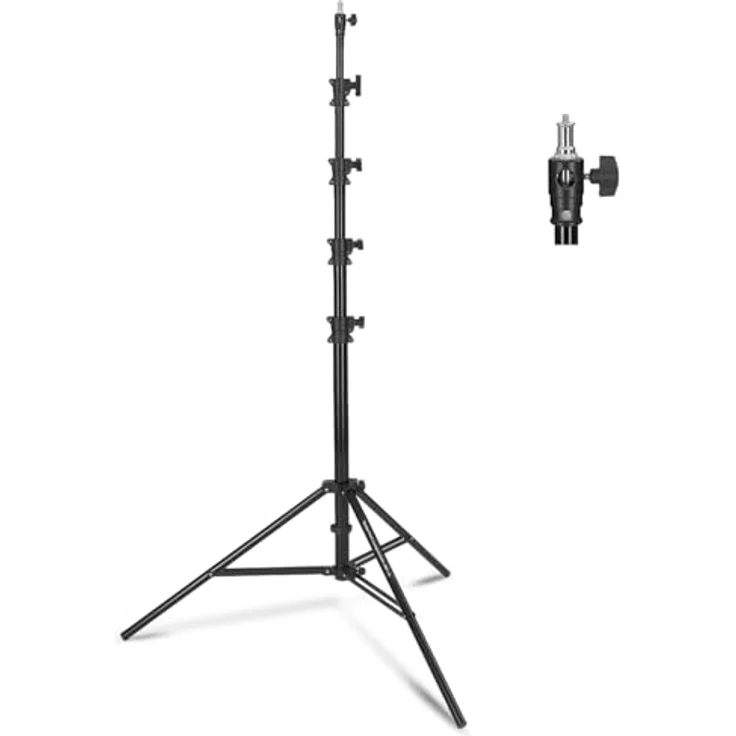 Rollei Profi Lampenstativ 480cm, höhenverstellbar von 134 bis 460cm, Aluminium, Traglast bis 10kg, integrierte Luftfederung – Bild 2