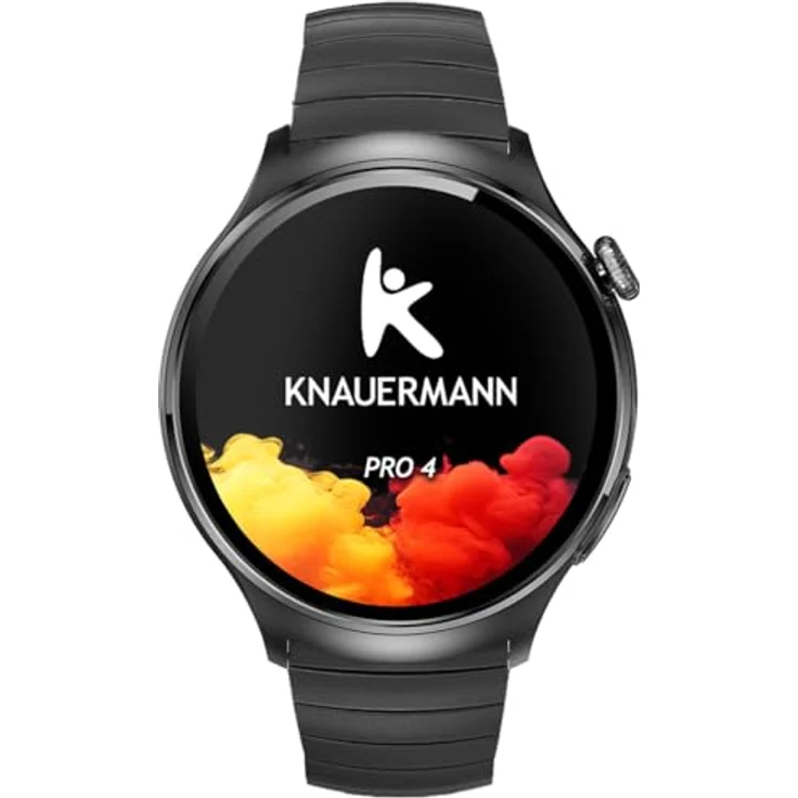 Knauermann PRO 4 EKG-Gesundheitsuhr, Smartwatch in Schwarz mit telefon Funktion, Puls- und Blutdruckmessung, Blutsauerstoffanalyse, HRV, Schlafanalyse, Premium-Set mit 5 Armbändern – Bild 2