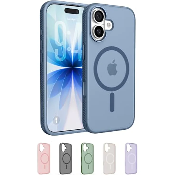 Belkin Grip Magn. Schutzhülle für iPhone 17, dunkelblau, Stossschutz bis 2m, strukturierte Oberfläche, integrierte Kamerasteuerung – Bild 1