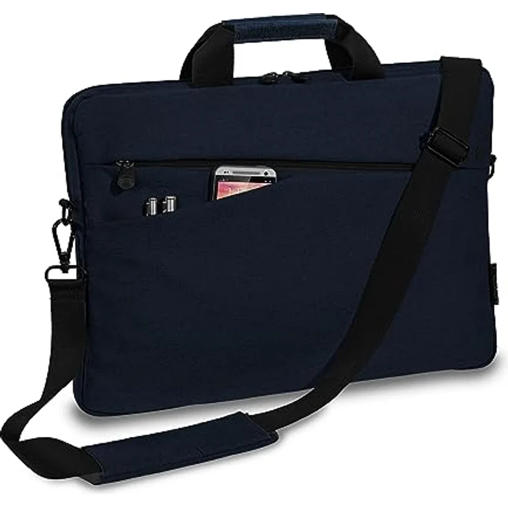 PEDEA Laptoptasche FASHION, Umhängetasche in blau/schwarz mit dicken Polsterung und fleeceartigem Innenfutter – Bild 2