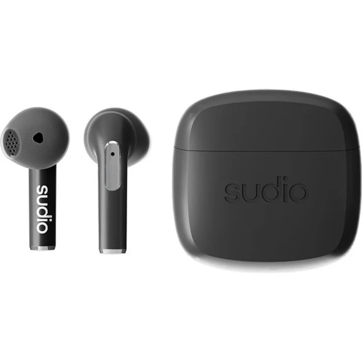 Sudio N2 IPX4 Semi In-Ear Bluetooth 5.2 Wireless Kopfhörer, Schwarz - Wasserfest, Leicht & Direkter Sound