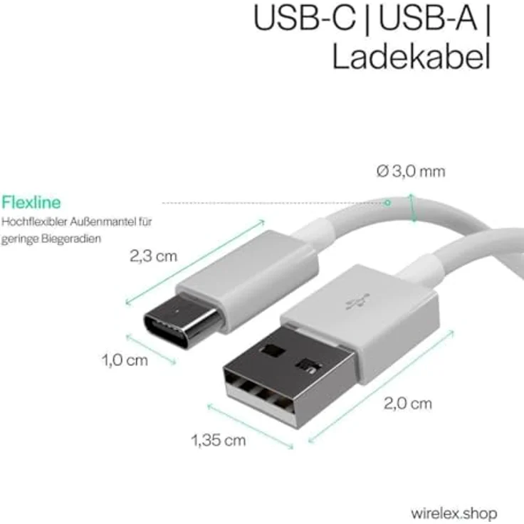 S/CONN maximum connectivity FL31-13043, 2 m USB A zu USB C Kabel, USB 2.0, 0,48 Gbit/s, Weiß – Bild 2