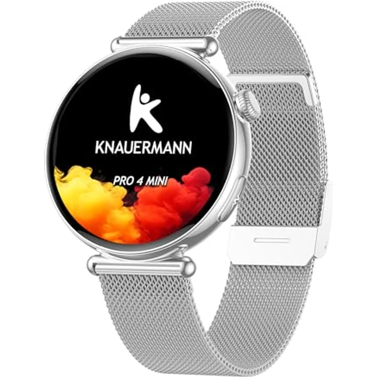 Knauermann PRO 4 MINI (2026) Rund Silber - EKG Gesundheitsuhr mit Blutdruck, Puls und Blutsauerstoff Messung, Schlafanalyse, Telefonie, IP67, 41 mm Gehäuse, AMOLED-Display – Bild 2