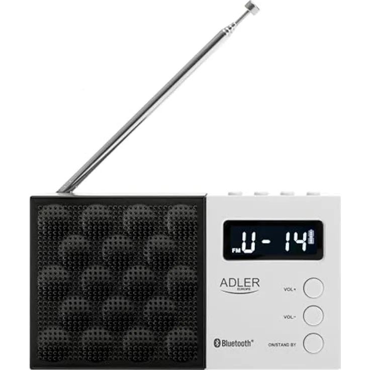 ADLER EUROPE AD 1908 Digitalradio, PLL AM/FM mit Bluetooth 5.0, USB-/SD-Wiedergabe und 20 Speicherplätzen für FM-Sender
