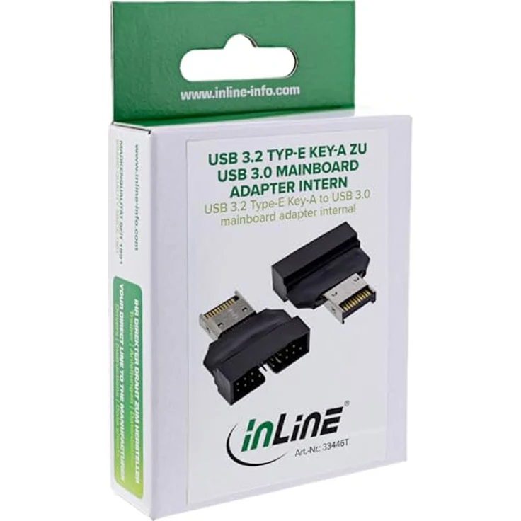 InLine USB 3.2 Typ-E Key-A Adapter zu USB 3.0 Header, 10 Gb/s, interne Mainboard-Erweiterung für USB-Verbindungen, 33446T – Bild 3