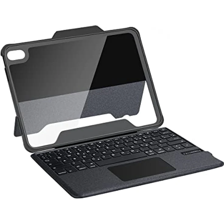 DEQSTER Rugged Touch Keyboard Folio für iPad 10.9" (10. Generation) - Tastatur Hülle - Bluetooth - Touchpad - QWERTZ – Bild 4