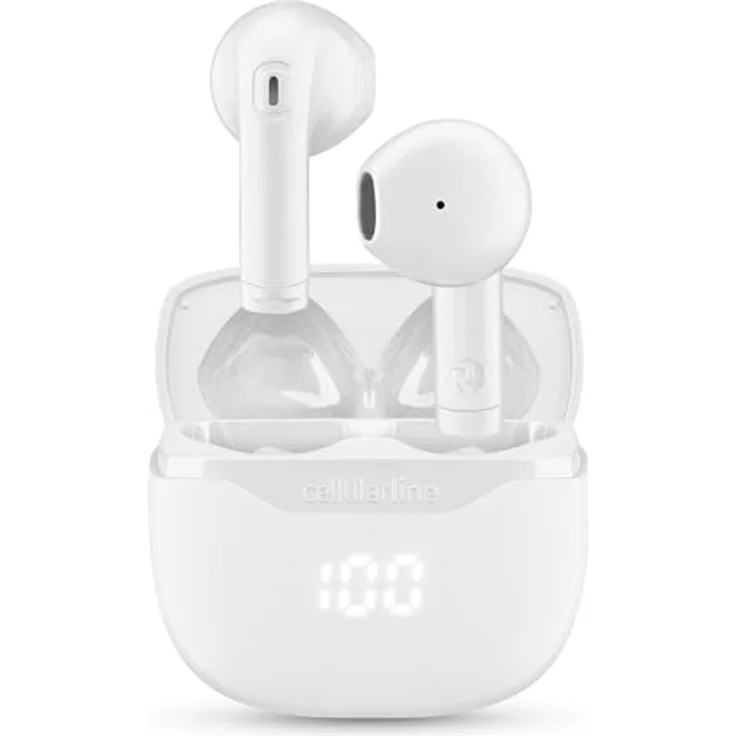CELLULAR LINE Core, kabellose In-ear Kopfhörer mit Ladehülle und LED-Anzeige, Bluetooth, Weiß, bis zu 16 Stunden Wiedergabezeit – Bild 2