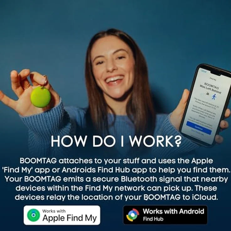 Boompods Boomtag Schlüsselfinder, Mini GPS Tracker aus Ozeanplastik, Bluetooth kompatibel mit Android & Apple, Gegenstandsfinder für Schlüssel und Haustiere, Grau – Bild 3