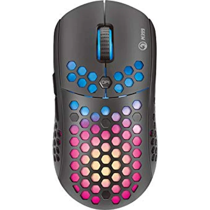 Marvo M399 Gaming-Maus, 6400 DPI, optischer Sensor, 6 programmierbare Tasten, ergonomisches Design, schwarz – Bild 1