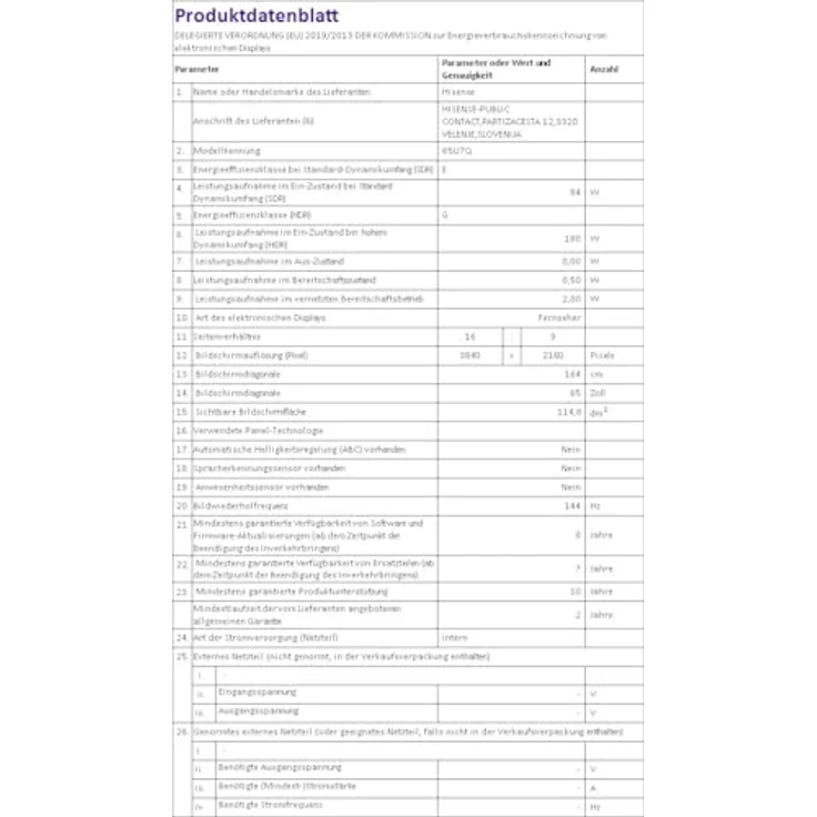 Hisense 65U7Q, 65 Zoll 4K Mini LED ULED Smart TV mit Hi-View AI Engine, 144Hz Game Mode Pro, FreeSync Premium, Built-in Subwoofer, Dolby Vision IQ Atmos, Airplay, Sprachsteuerung [2025] – Bild 3