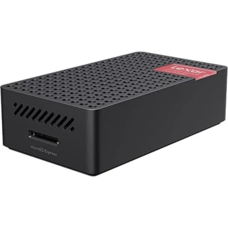 Lexar microSD Express USB-C Reader (USB 3.2), Speicherkartenlesegerät mit Übertragungsraten bis zu 900 MB/s, inklusive USB-C-Kabel und Adapter