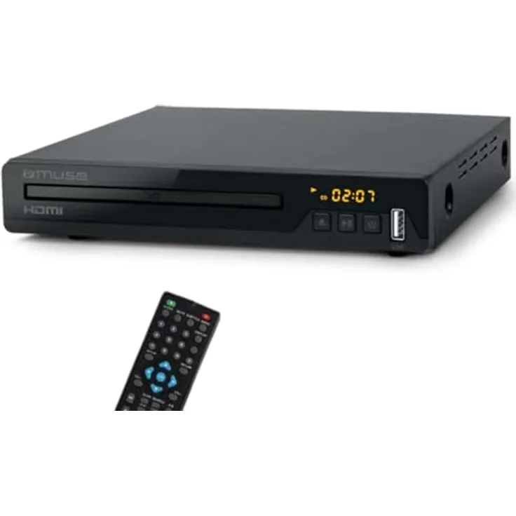 Muse M-55 DV Full HD DVD-Player, kompatibel mit DVD+R/RW, CD, MP3, JPEG, HDMI & USB-Anschluss, inklusive Fernbedienung und LED Display
