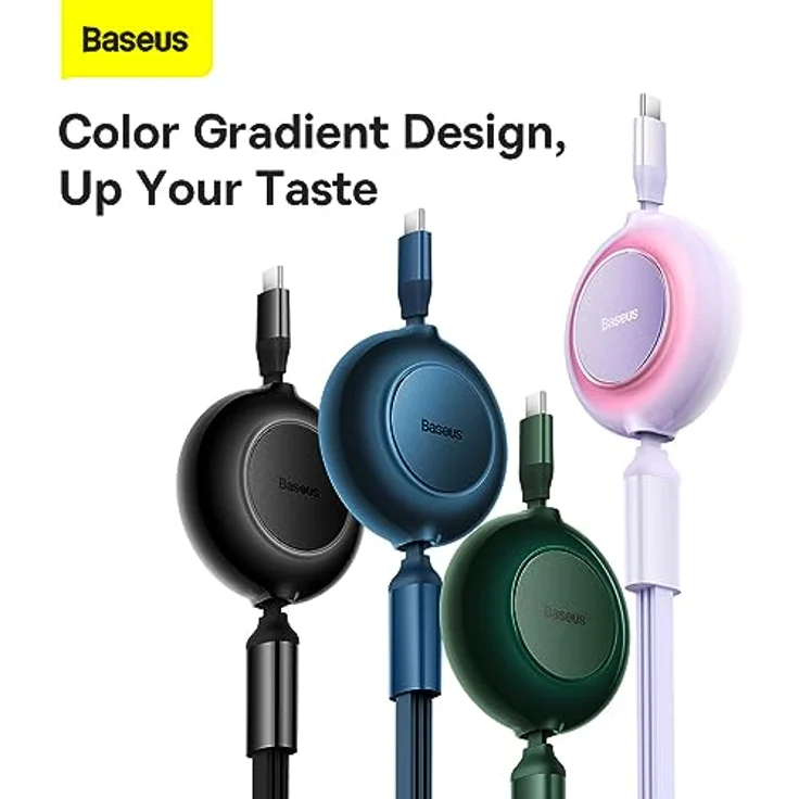 Baseus Bright Mirror 4, USB-C 3-in-1-Kabel für Micro-USB, USB-C und Lightning, 100 W, 3,5 A, 1,1 m, schwarz – Bild 3