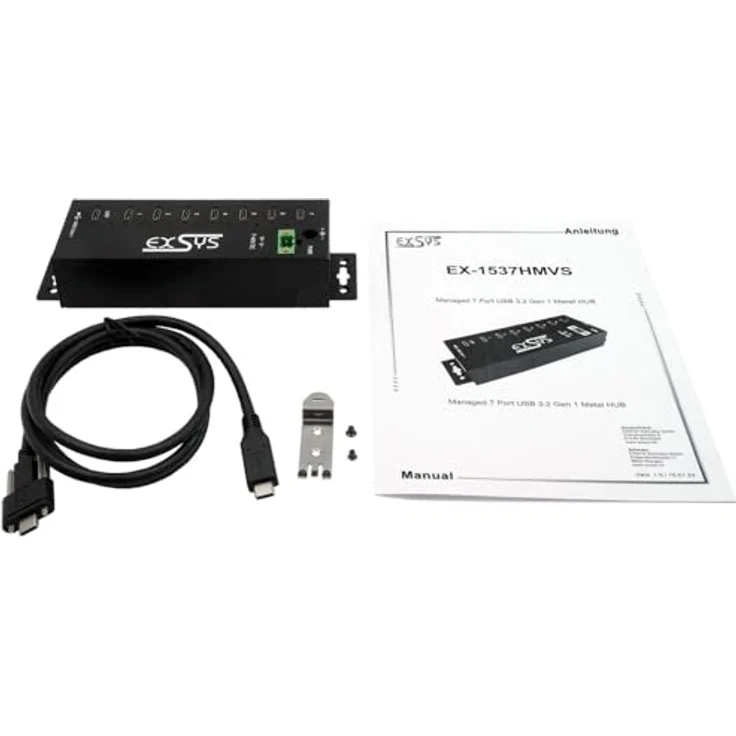 EXSYS EX-1537HMVS, Managed 7-Port USB-C 3.2 Gen 1 Metall HUB mit 15KV ESD Überspannungsschutz und 52.5 W Gesamtleistung – Bild 5