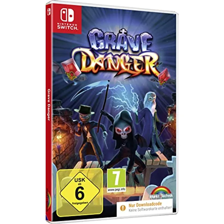 Markt + Technik GRAVE DANGER - gruseliges Jump n Run Adventure für Nintendo Switch, 1-2 Spieler, Download Code in der Box enthalten