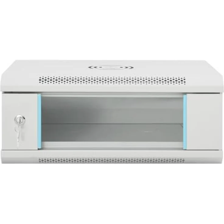 vidaXL 4U Wand Netzwerkschrank, Serverschrank Wandmontage, 19" Wandgehäuse Rack Server Schrank, Wandschrank Datenschrank Abschließbar, IP20, vidaXL – Bild 3