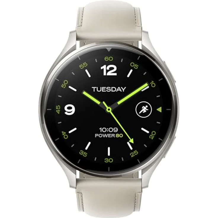 Xiaomi Watch 2 Titangraues Gehäuse mit weißem Lederarmband, Smartwatch mit Snapdragon W5+ Prozessor und AMOLED Display – Bild 3