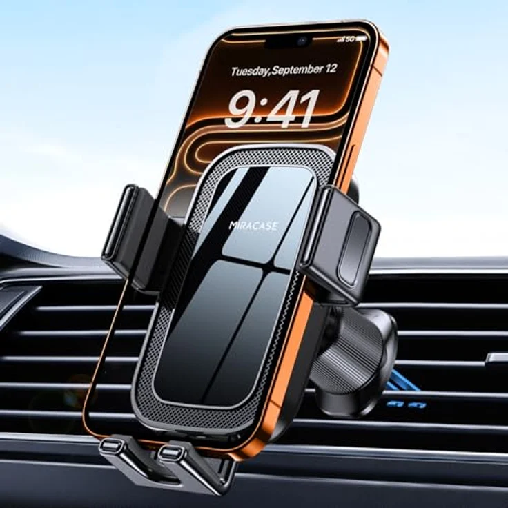 Miracase Handyhalterung Auto 2026 Upgrade, 360° drehbar mit Doppelhaken, rutschfest, Hochstabil, kompatibel mit iPhone 17/16/15, Samsung S25/S24/S23, Huawei Pura 80/70 – Bild 1